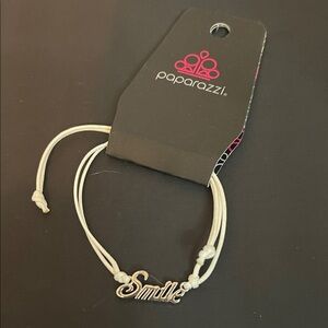 Paparazzi Silver 'Smile' Charm Bracelet